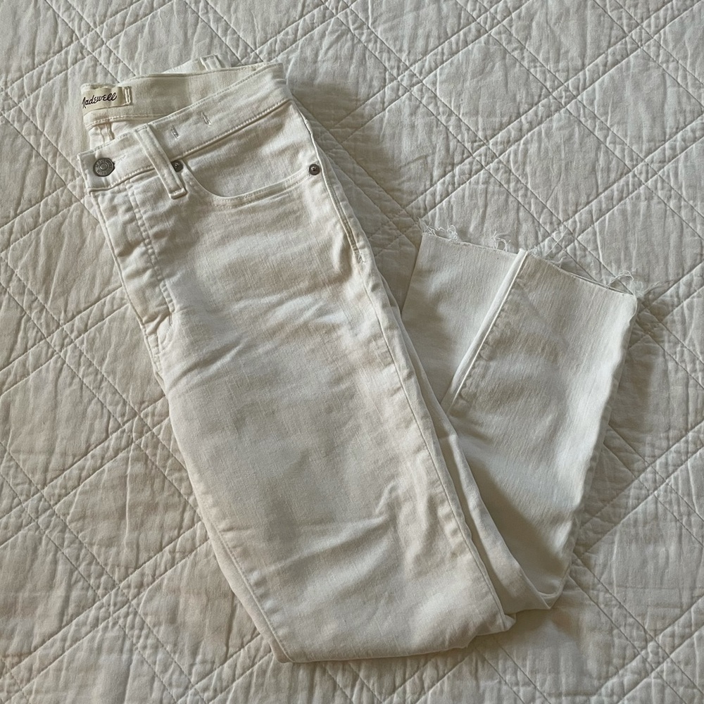 Madewell 9” Mid-Rise Skinny Crop, Distressed White